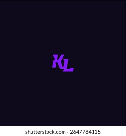 techno sport logo with bold monogram style letter cool and sporty design KL
