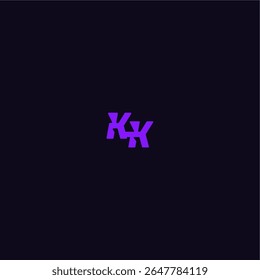 techno sport logo with bold monogram style letter cool and sporty design KK
