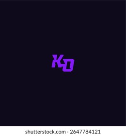techno sport logo with bold monogram style letter cool and sporty design KO
