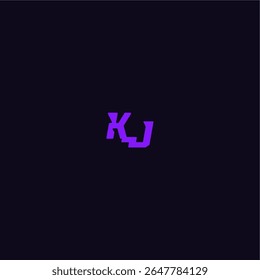 techno sport logo with bold monogram style letter cool and sporty design KJ