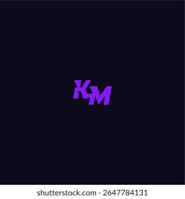 techno sport logo with bold monogram style letter cool and sporty design KM