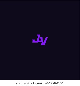 techno sport logo with bold monogram style letter cool and sporty design JV
