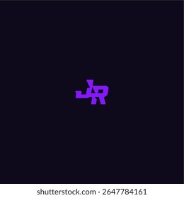 techno sport logo with bold monogram style letter cool and sporty design JR