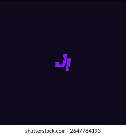 techno sport logo with bold monogram style letter cool and sporty design JI