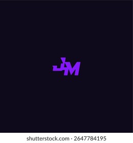 techno sport logo with bold monogram style letter cool and sporty design JM