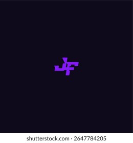 techno sport logo with bold monogram style letter cool and sporty design JF