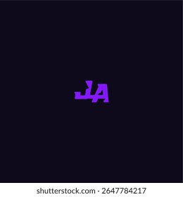 techno sport logo with bold monogram style letter cool and sporty design JA