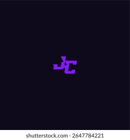 techno sport logo with bold monogram style letter cool and sporty design JC