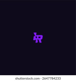 techno sport logo with bold monogram style letter cool and sporty design IR