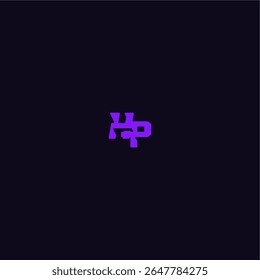 techno sport logo with bold monogram style letter cool and sporty design HP