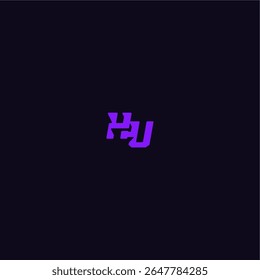 techno sport logo with bold monogram style letter cool and sporty design HU