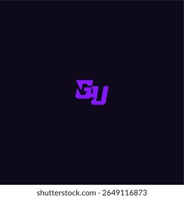 logotipo do esporte do techno com letra estilo monograma arrojado legal e design esportivo GU