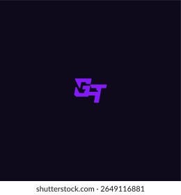 techno sport logo with bold monogram style letter cool and sporty design GT