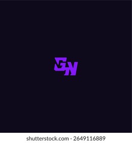 logo techno sport con letra de estilo monograma atrevida diseño fresco y deportivo GN