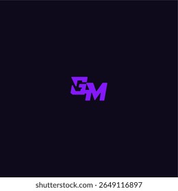 techno sport logo with bold monogram style letter cool and sporty design GM