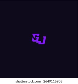techno sport logo with bold monogram style letter cool and sporty design GJ