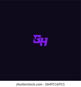 techno sport logo with bold monogram style letter cool and sporty design GH