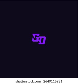 techno sport logo with bold monogram style letter cool and sporty design GD