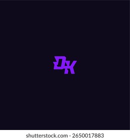 logotipo do esporte do techno DK design fresco e esportivo com letra de estilo monograma arrojado