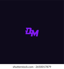 logotipo do esporte do techno design legal e esportivo do DM com carta de estilo monograma arrojada