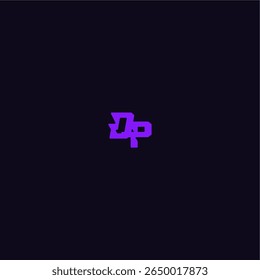 logotipo do esporte do techno DP design legal e esportivo com carta de estilo monograma arrojada