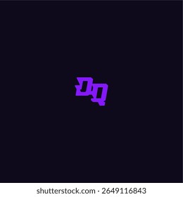 techno sport logo DQ cool and sporty design with bold monogram style letter