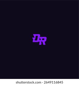 techno sport logo DR cool and sporty design with bold monogram style letter