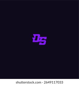 logotipo do esporte do techno DS design legal e esportivo com carta estilo monograma arrojado