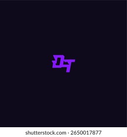 logotipo do esporte do techno design legal e esportivo DT com letra de estilo monograma arrojado