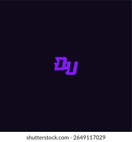 logotipo do esporte do techno DU design fresco e esportivo com letra de estilo monograma arrojado