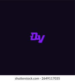 logotipo do esporte do techno DV design legal e esportivo com carta estilo monograma arrojado