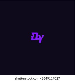 techno sport logo DY cool and sporty design with bold monogram style letter