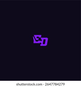 techno sport logo ED cool and sporty design with bold monogram style letter