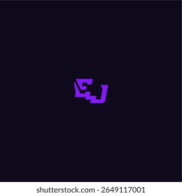 techno sport logo EJ cool and sporty design with bold monogram style letter