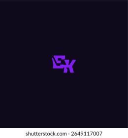logotipo do esporte do techno EK design legal e esportivo com carta estilo monograma arrojado