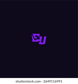 techno sport logo EU cool and sporty design with bold monogram style letter