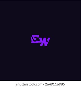 techno sport logo EW cool and sporty design with bold monogram style letter