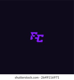 techno sport logo FC cool and sporty design with bold monogram style letter