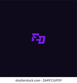 logotipo do esporte do techno FD design legal e esportivo com carta estilo monograma arrojado