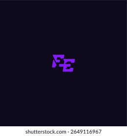 logotipo do esporte do techno FE design fresco e esportivo com carta de estilo monograma arrojada