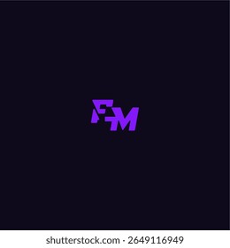 techno sport logo FM cool and sporty design with bold monogram style letter
