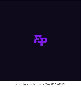 logotipo do esporte do techno FP design legal e esportivo com letra de estilo monograma arrojado