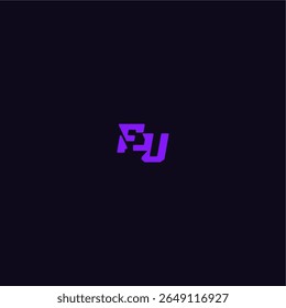 logotipo do esporte do techno FU design legal e esportivo com carta estilo monograma arrojado