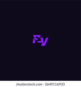 logotipo do esporte do techno FV design legal e esportivo com carta estilo monograma arrojado