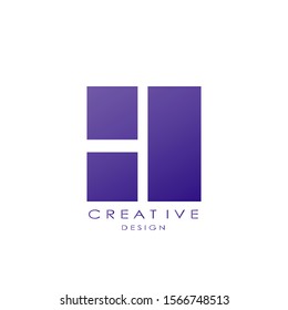 Techno Square Letter H  logo.  Creative design concept square shape, stripe  line with hidden letter H logo for initial, business identity.