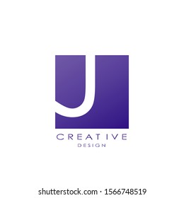 Techno Square Letter J  logo.  Creative design concept square shape, stripe  line with hidden letter J logo for initial, business identity.