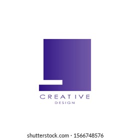 Techno Square Letter L  logo.  Creative design concept square shape, stripe  line with hidden letter L logo for initial, business identity.