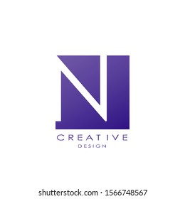 Techno Square Letter N  logo.  Creative design concept square shape, stripe  line with hidden letter N logo for initial, business identity.