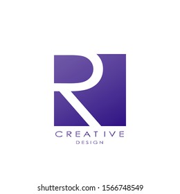 Techno Square Letter R  logo.  Creative design concept square shape, stripe  line with hidden letter R logo for initial, business identity.