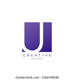 Techno Square Letter U  logo.  Creative design concept square shape, stripe  line with hidden letter U logo for initial, business identity.